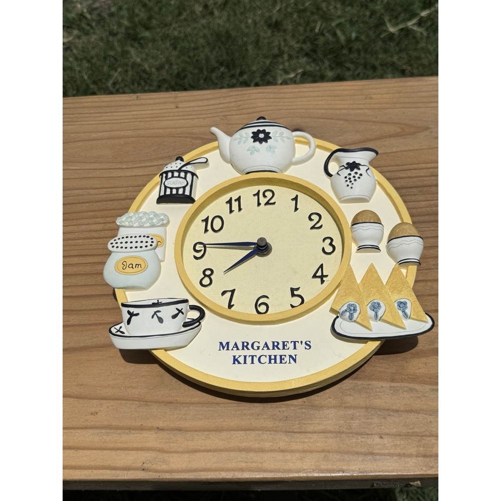 Margaret's Kitchen Wall Clock Vintage Ceramic Style 9.5" – Tested Works